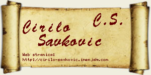 Ćirilo Savković vizit kartica